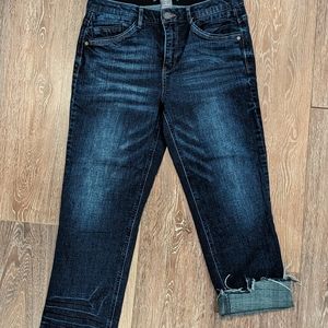 Democracy denim capris with raw hem
